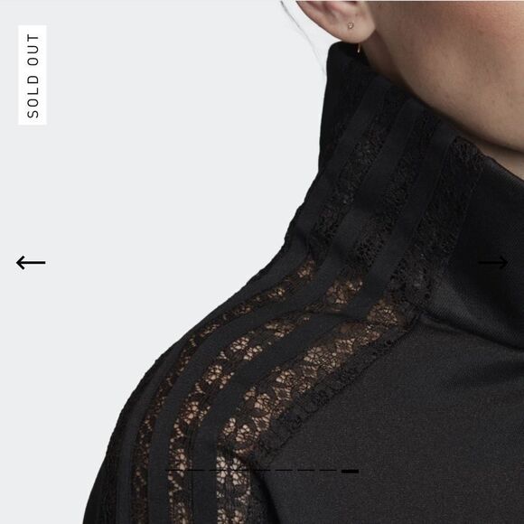 Adidas Lace Track Jacket- Black - Size Xxs - Picture 2 of 16